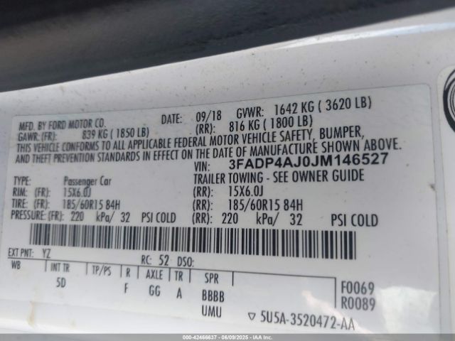 2018 FORD FIESTA 3FADP4AJ0JM146527 Photo 8
