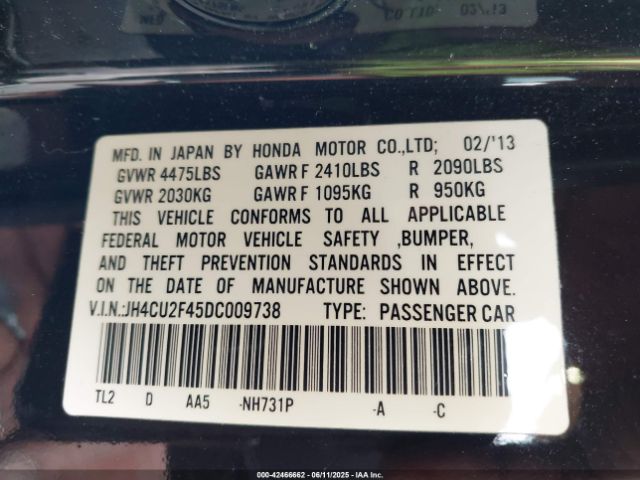 2013 ACURA TSX JH4CU2F45DC009738 Photo 8
