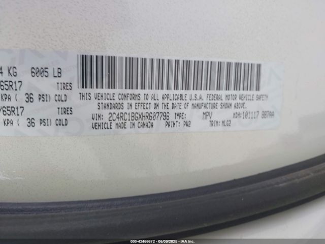 2017 CHRYSLER PACIFICA 2C4RC1BGXHR607796 Photo 8