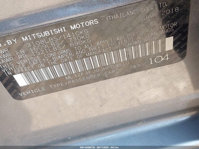 2018 MITSUBISHI MIRAGE G4 ML32F3FJ0JHF09510 Photo 8