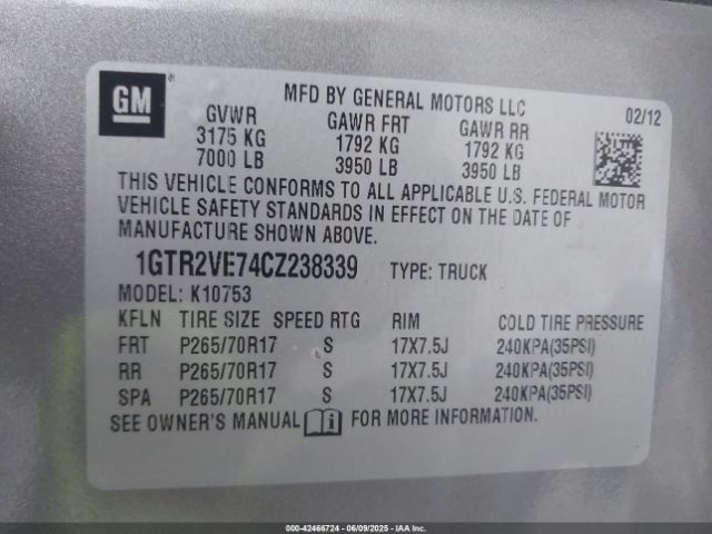 2012 GMC SIERRA 1500 1GTR2VE74CZ238339 Photo 8