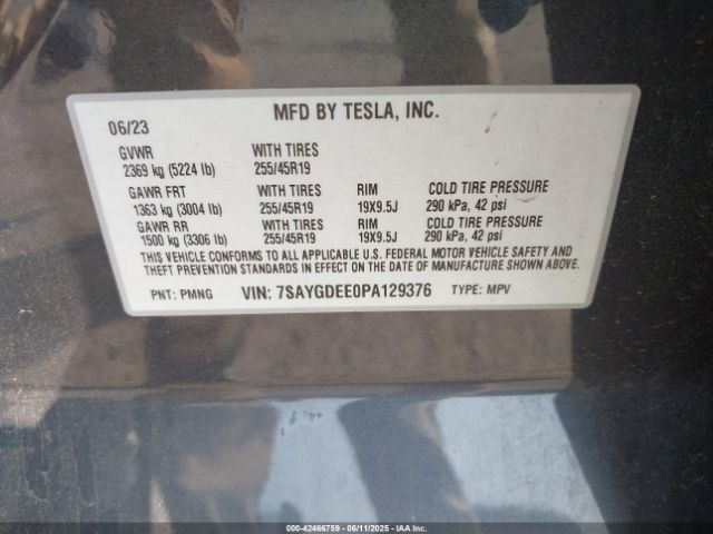 7SAYGDEE0PA129376 Tesla 2023