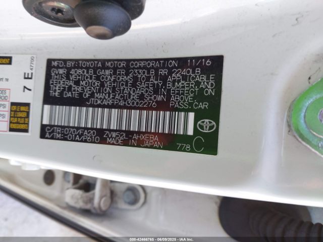 JTDKARFP4H3002276 Toyota Prius Prime Plus