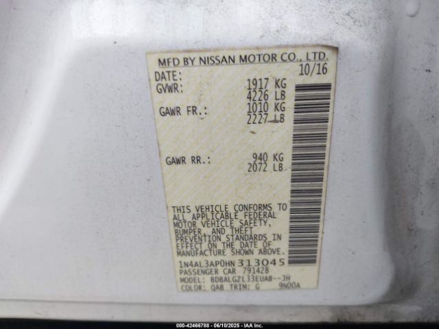 1N4AL3AP0HN313045 Nissan 2017