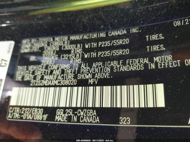 2021 LEXUS RX 350 2T2SZMDAXMC308020 Photo 8