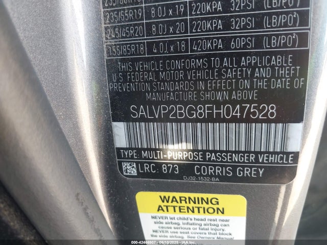 Land Rover lev3 sulev30 2015 SALVP2BG8FH047528 Image 9
