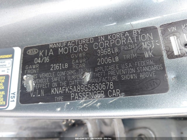 KIA FORTE LX 2016 KNAFK5A89G5630678 Image 9