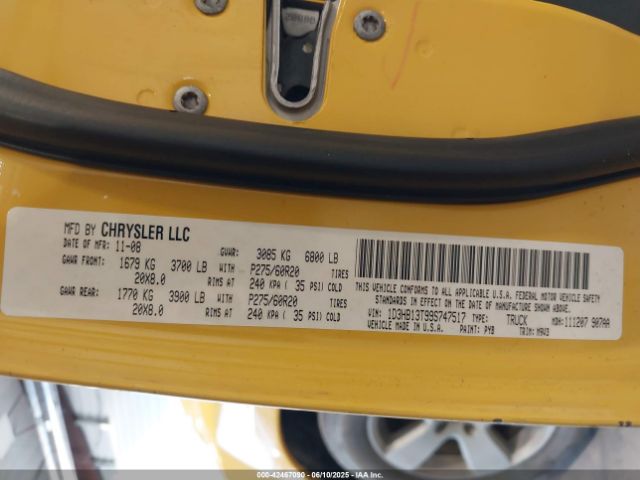 2009 DODGE RAM 1500 1D3HB13T99S747517 Photo 8
