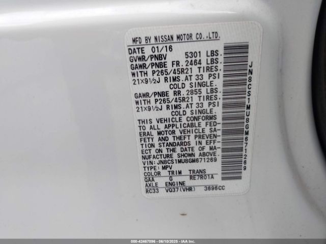 JN8CS1MU8GM671269 Infiniti QX70