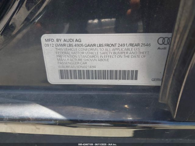 2013 AUDI A4 WAUBFAFL5DN021494 Photo 8