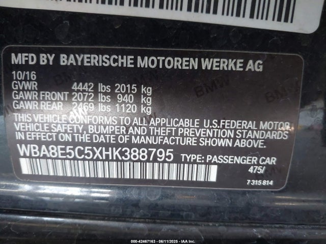 BMW 328D 2017 WBA8E5C5XHK388795 Image 9