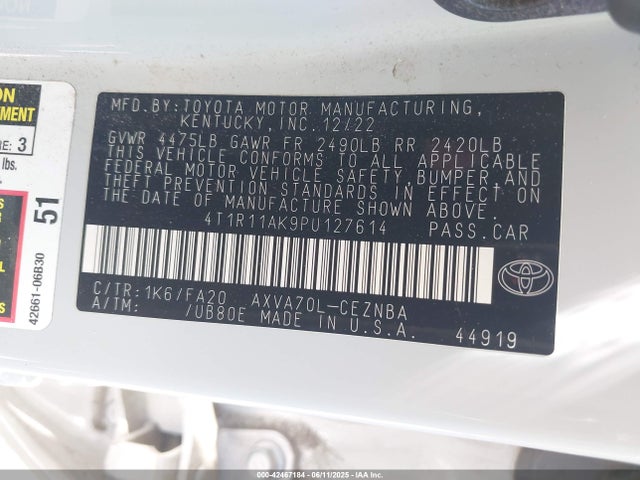 4T1R11AK9PU127614 Toyota a25a-fks