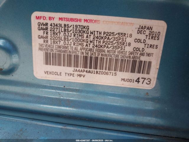 2011 MITSUBISHI OUTLANDER SPORT JA4AP4AU1BZ006715 Photo 8