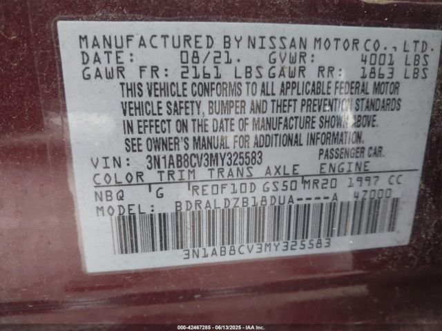 2021 NISSAN SENTRA 3N1AB8CV3MY325583 Photo 8