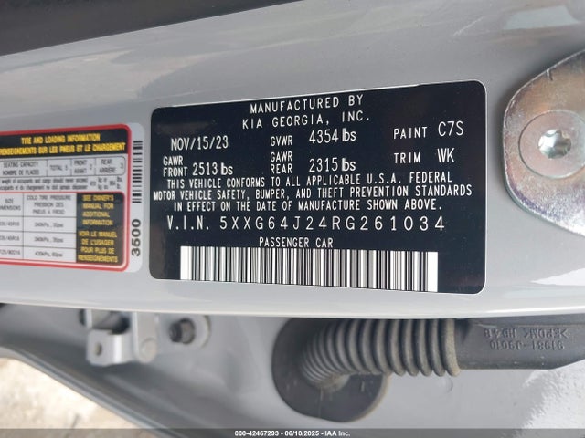 5XXG64J24RG261034 KIA t-gdi gamma ii