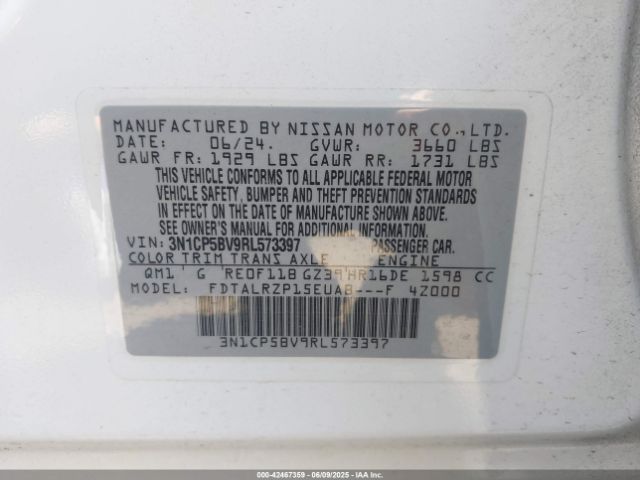 2024 NISSAN KICKS 3N1CP5BV9RL573397 Photo 8