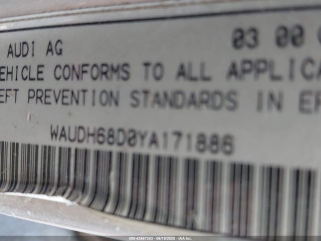 2000 AUDI A4 WAUDH68D0YA171886 Photo 8