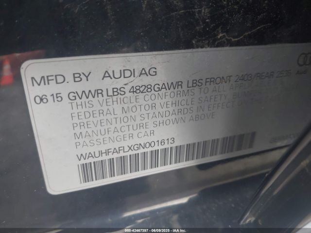 WAUHFAFLXGN001613 Audi A4 2.0t Premium