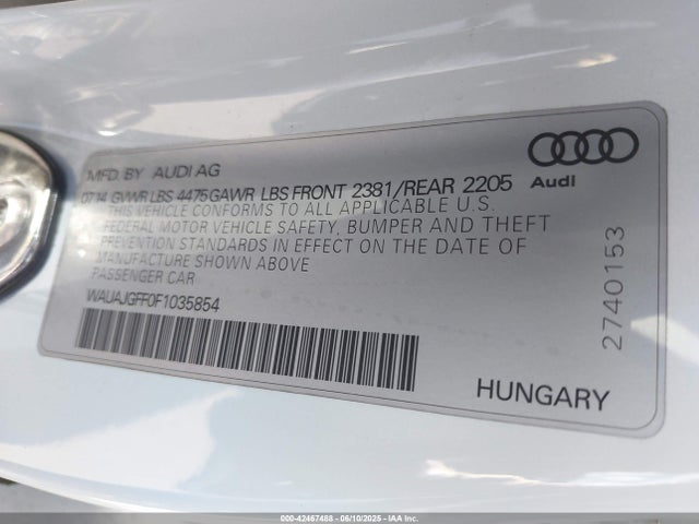 Audi 2015 2015 WAUAJGFF0F1035854 Image 9