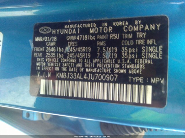 2018 HYUNDAI TUCSON KM8J33AL4JU700907 Photo 8