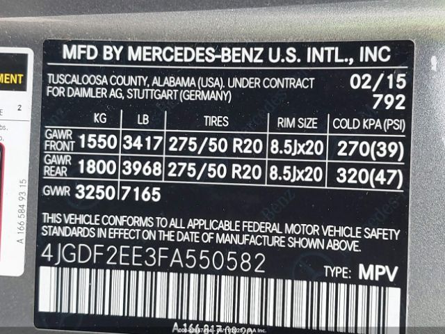 2015 MERCEDES-BENZ GL 350 BLUETEC 4JGDF2EE3FA550582 Photo 8