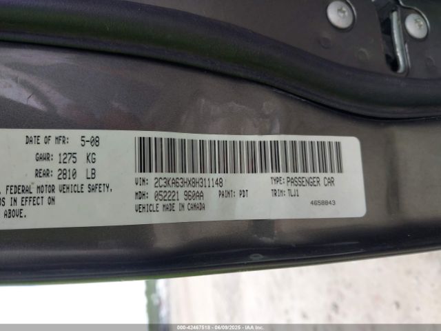 2008 CHRYSLER 300C 2C3KA63HX8H311148 Photo 8
