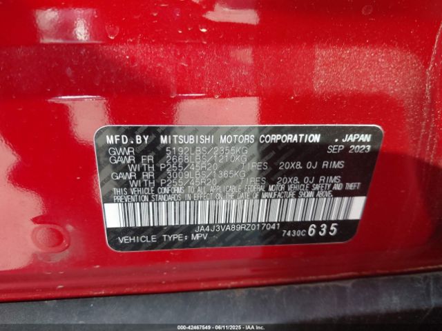2024 MITSUBISHI OUTLANDER JA4J3VA89RZ017041 Photo 8