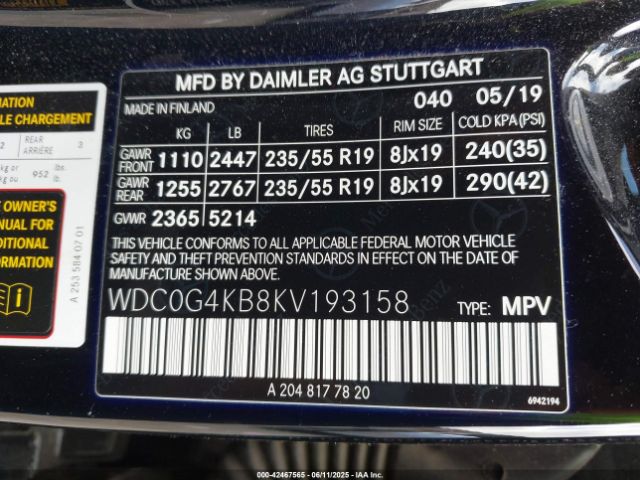 2019 MERCEDES-BENZ GLC 300 WDC0G4KB8KV193158 Photo 8