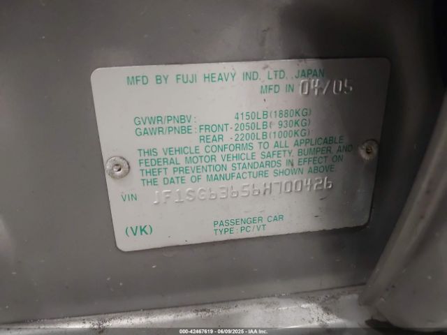 2006 SUBARU FORESTER JF1SG63656H700426 Photo 8