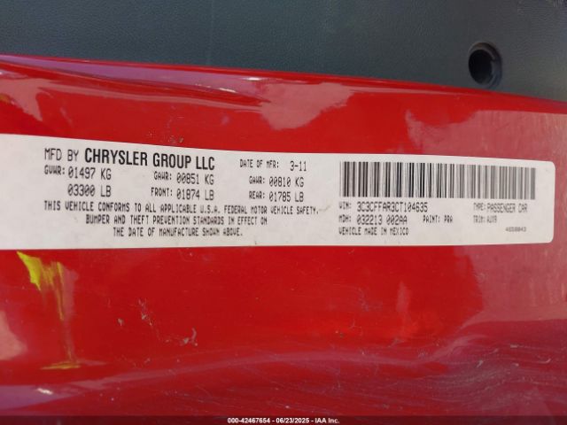 2012 FIAT 500 3C3CFFAR3CT104635 Photo 8