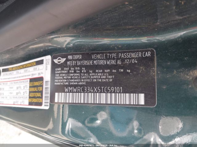 2005 MINI COOPER WMWRC334X5TC59101 Photo 8