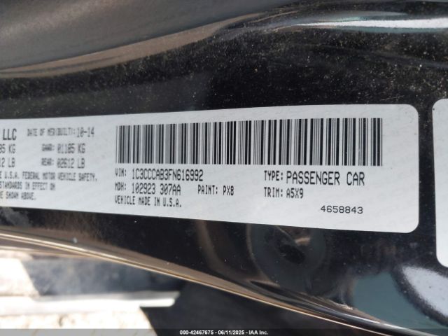 2015 CHRYSLER 200 1C3CCCAB3FN616992 Photo 8