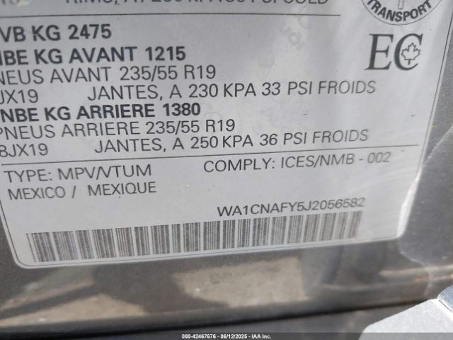 WA1CNAFY5J2056582 Audi 2018