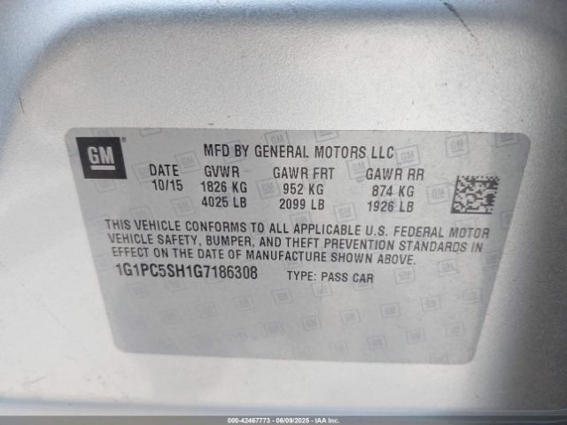 1G1PC5SH1G7186308 Chevrolet Cruze Limited Ls Auto