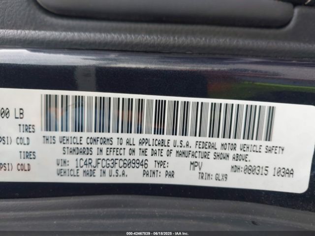 2015 JEEP GRAND CHEROKEE 1C4RJFCG3FC609946 Photo 8