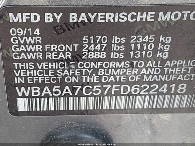 2015 BMW 528I WBA5A7C57FD622418 Photo 8