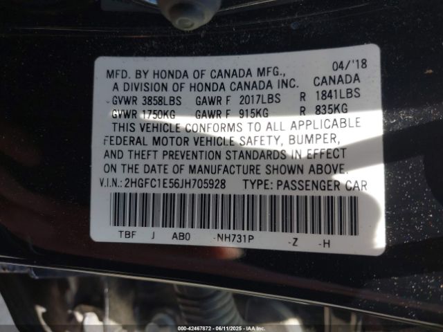 2018 HONDA CIVIC 2HGFC1E56JH705928 Photo 8