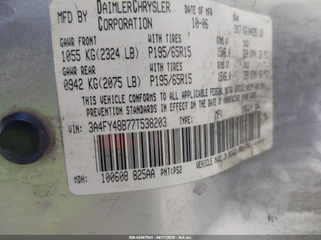2007 CHRYSLER PT CRUISER 3A4FY48B77T538203 Photo 8