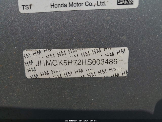 JHMGK5H72HS003486 Honda FIT EX