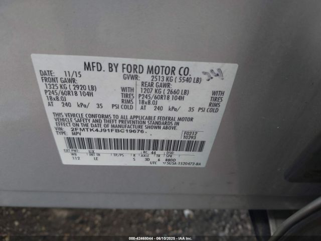 2015 FORD EDGE 2FMTK4J91FBC19676 Photo 8