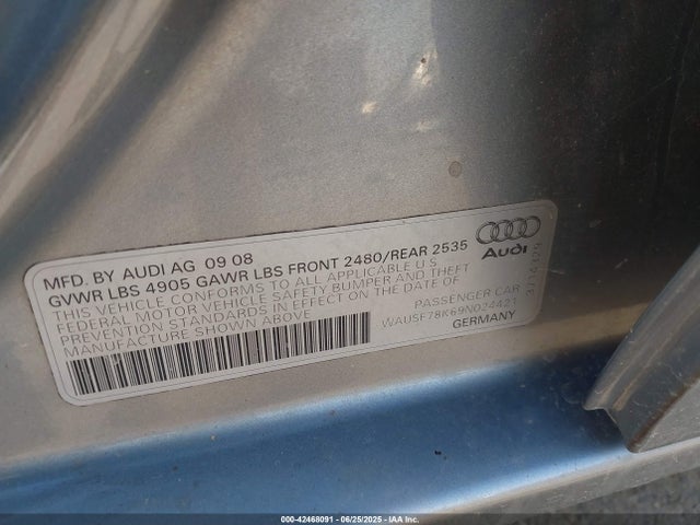 2009 AUDI A4 WAUSF78K69N024421 Photo 8