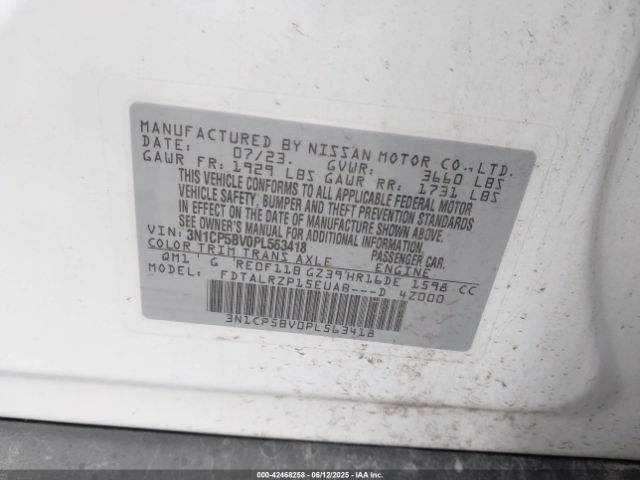 3N1CP5BV0PL563418 Nissan Kicks S Xtronic Cvt