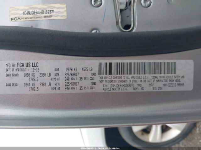 1C4NJDEB4HD162271 Jeep Compass Latitude 4x4