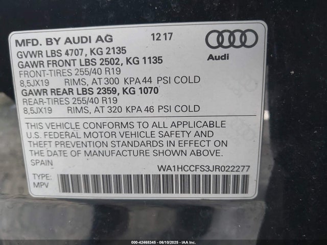 2018 AUDI Q3 WA1HCCFS3JR022277 Photo 8