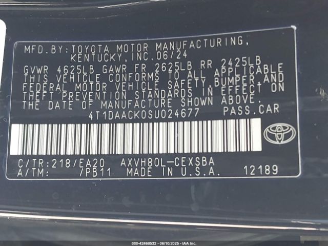 4T1DAACK0SU024677 Toyota CAMRY SE