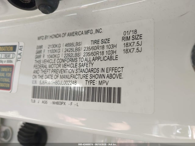 5J6RW1H80JL002248 Honda l15be