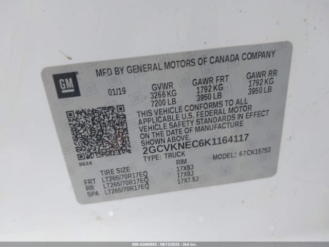 2019 CHEVROLET SILVERADO 1500 LD 2GCVKNEC6K1164117 Photo 8