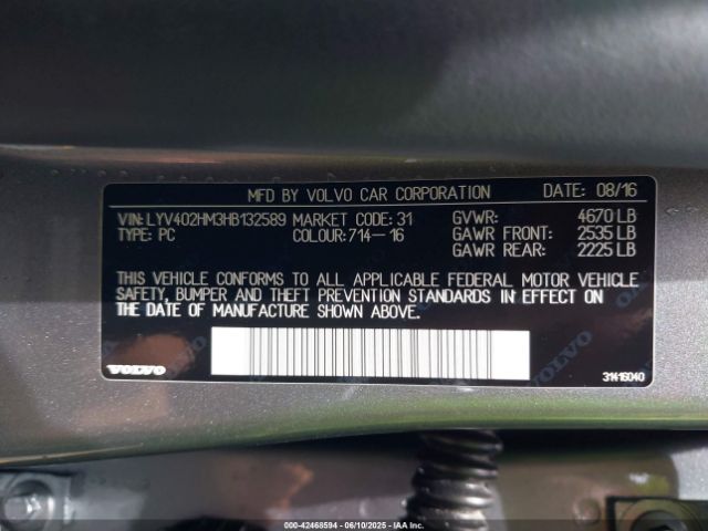 2017 VOLVO S60 INSCRIPTION LYV402HM3HB132589 Photo 8