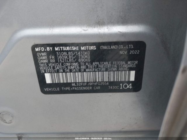 2023 MITSUBISHI MIRAGE G4 ML32FUFJ9PHF02554 Photo 8
