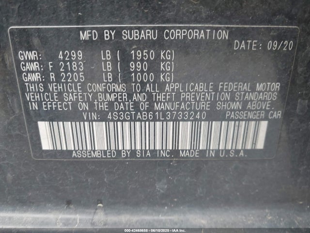 4S3GTAB61L3733240 Subaru Impreza